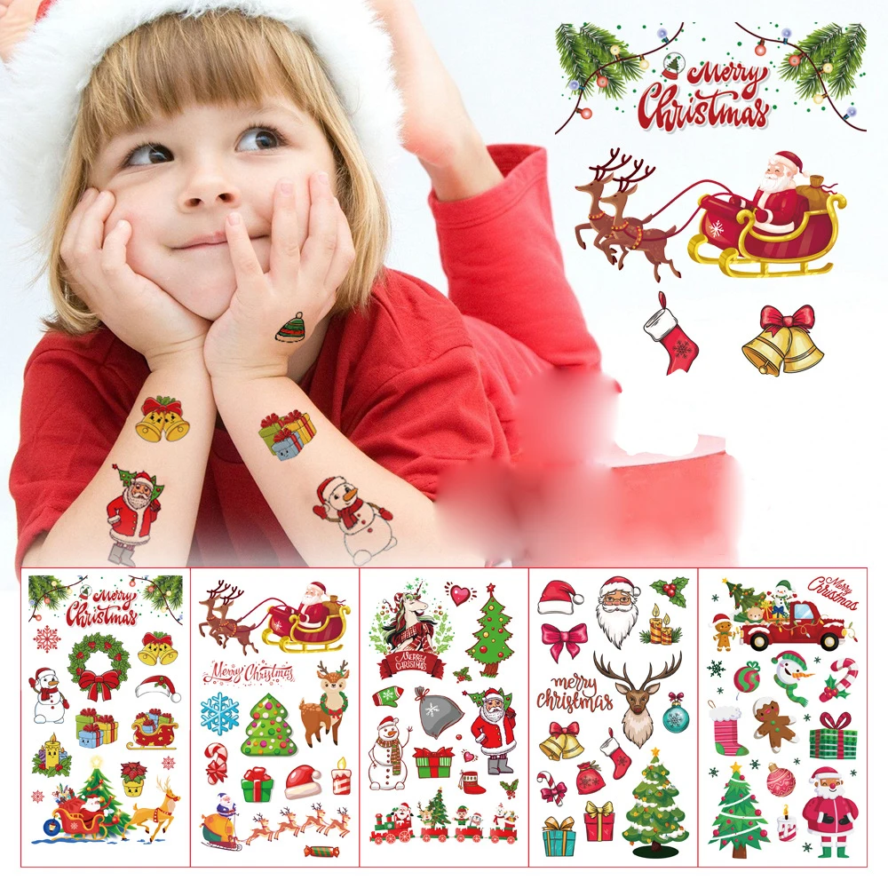 

Children Cute Cartoon Unicorn Mermaid Temporary Tattoo Stickers/Luminous Baby Shower Kid Body Makeup Sticker Party supplies