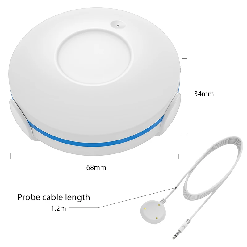 

Tuya WIFI Smart Water Leak Alarm Sensor Z Wave Plus Water Flood Leakage Sensor With Remote Probe Water Resistant Alarm System