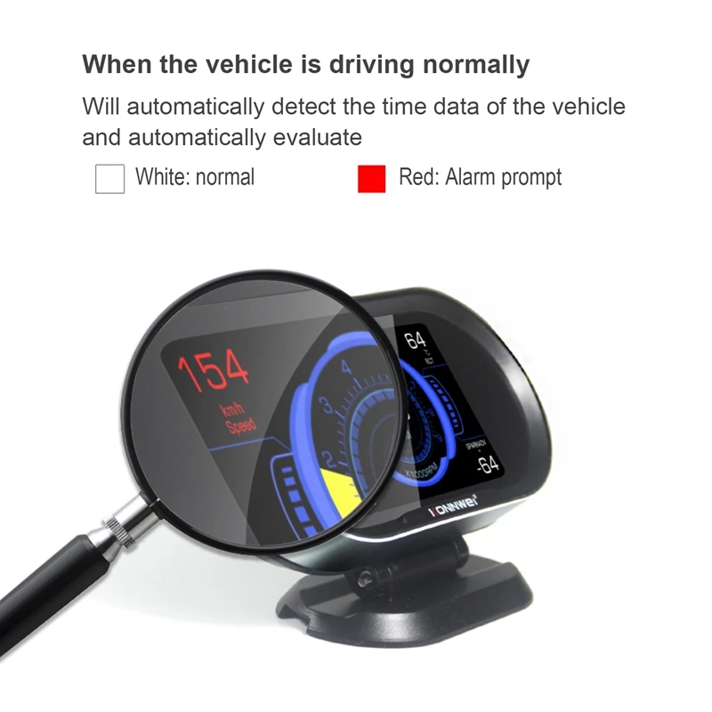 

KONNWEI KW206 Car OBD2 HUD Digital Meter Gauge Automotive Smart OBD Speedometer Water Temperature Fuel Pressure Tester