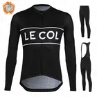 Новый зимний теплый флисовый комплект LE COL с длинным рукавом, трикотажная одежда для велоспорта, триатлона, горного велосипеда, мужская спортивная одежда для команды, горного велосипеда