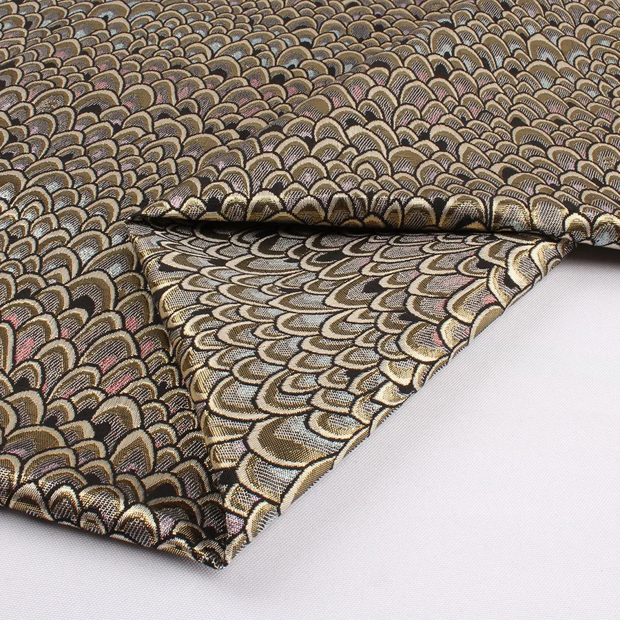 Блестящая жаккардовая парчовая ткань с перьями модные сумки для одежды сделай