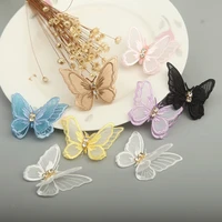 new 4pcslot embroidery patches rhinestone shiny 3d butterfly accessory for apparel sewing materials wedding dress diy lace tri