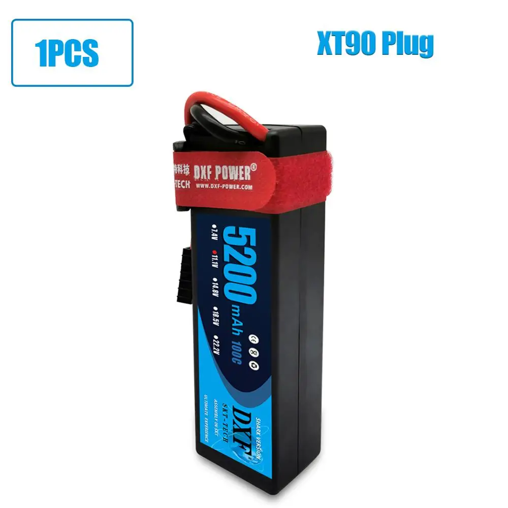 1PCS3S5200mahXT90 DXF Батарея Lipo 2S 3S 7,4 V 11,1 V 5200 мА/ч, 7000 мА/ч, 60C 120C 100C 200C 25C 50C на колесиках 1000 мАч 3S FPV RC вертолет автомобиля - Цвет: 1PCS3S5200mahXT90