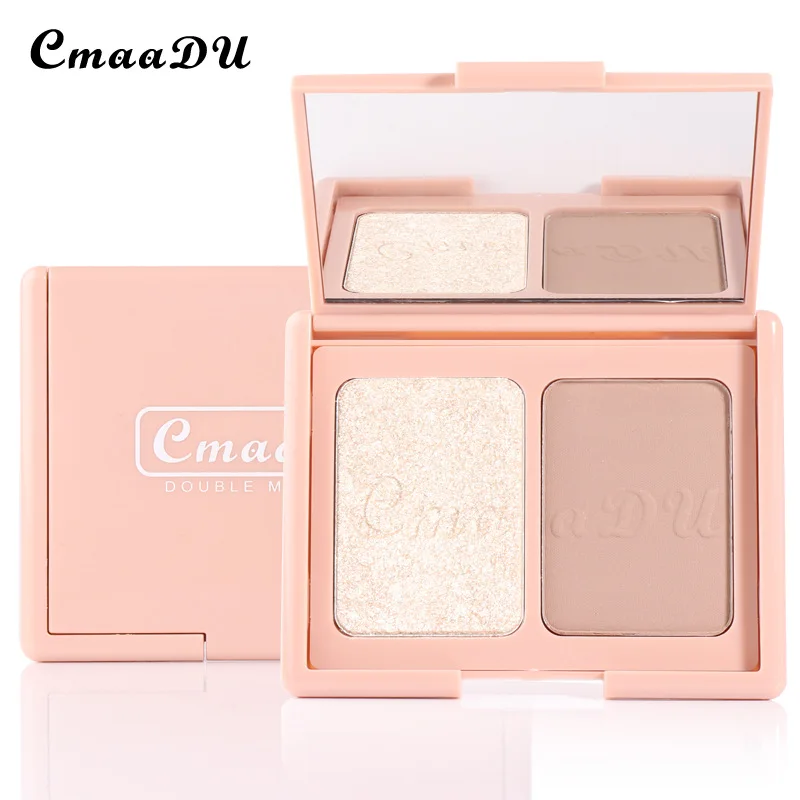 

Cmaadu 2 Color Blush Highlighter Powder High-gloss Repair Volume Powder Eye Shadow Pearlescent Cosmetic Maquillage