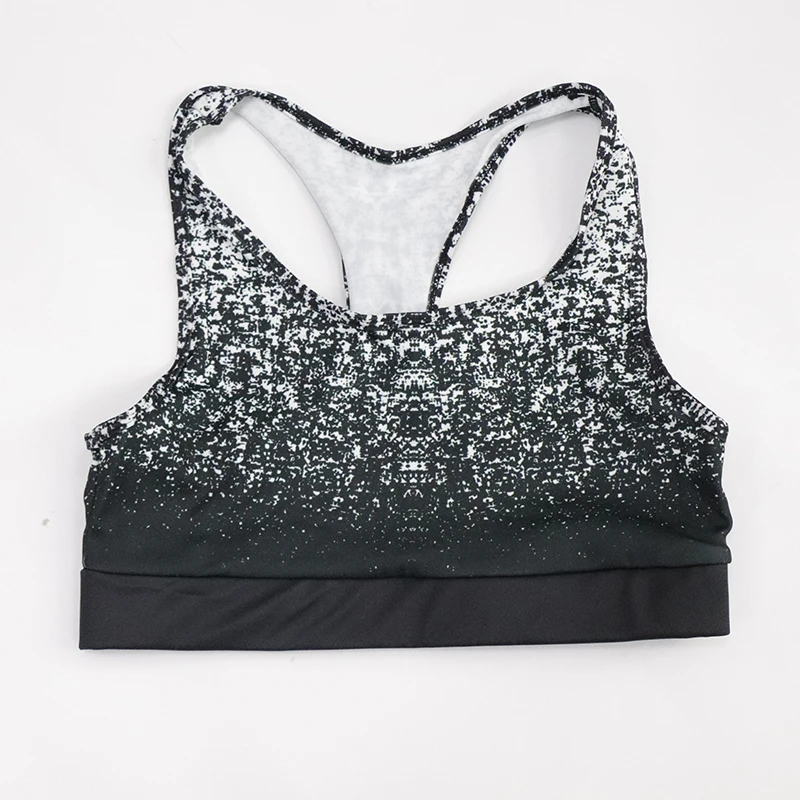 Black Bra Domidofa, новинка, Женский комплект 2 шт., сексуальный, полиэстер, дышащий, градиентный, набор для тренировок, для спортзала, бега, фитнеса, йоги, упражнений - Цвет: Black Bra