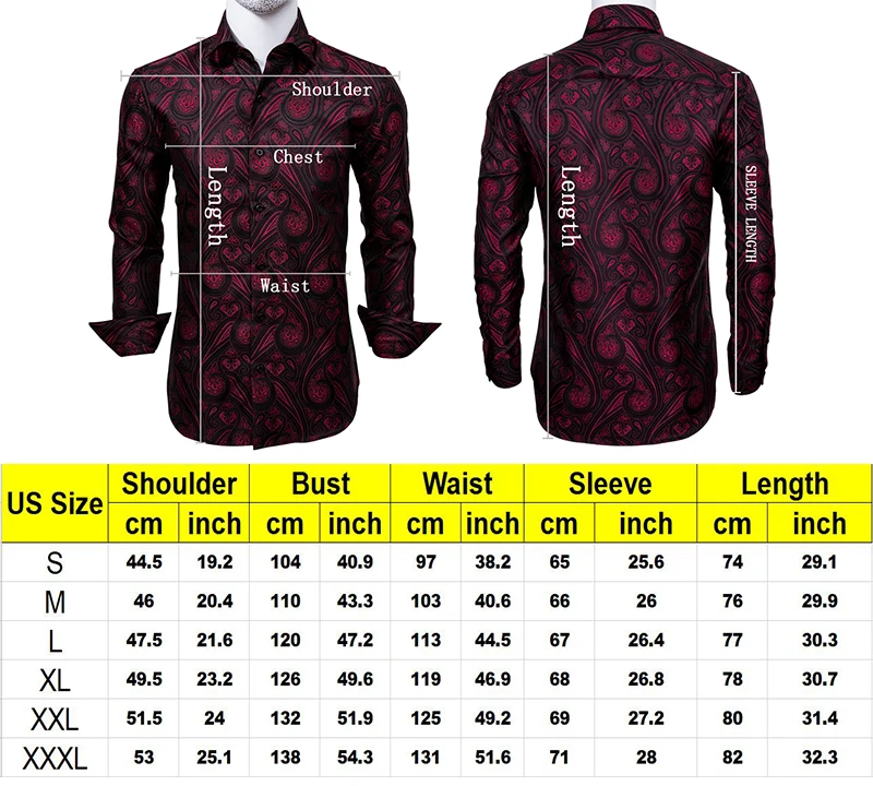 New Luxury Gold Silk Shirt Men Vintage Long Sleeve Shirt Paisley Floral Spring Autumn Casual Fit-Dress Party Male Barry.Wang
