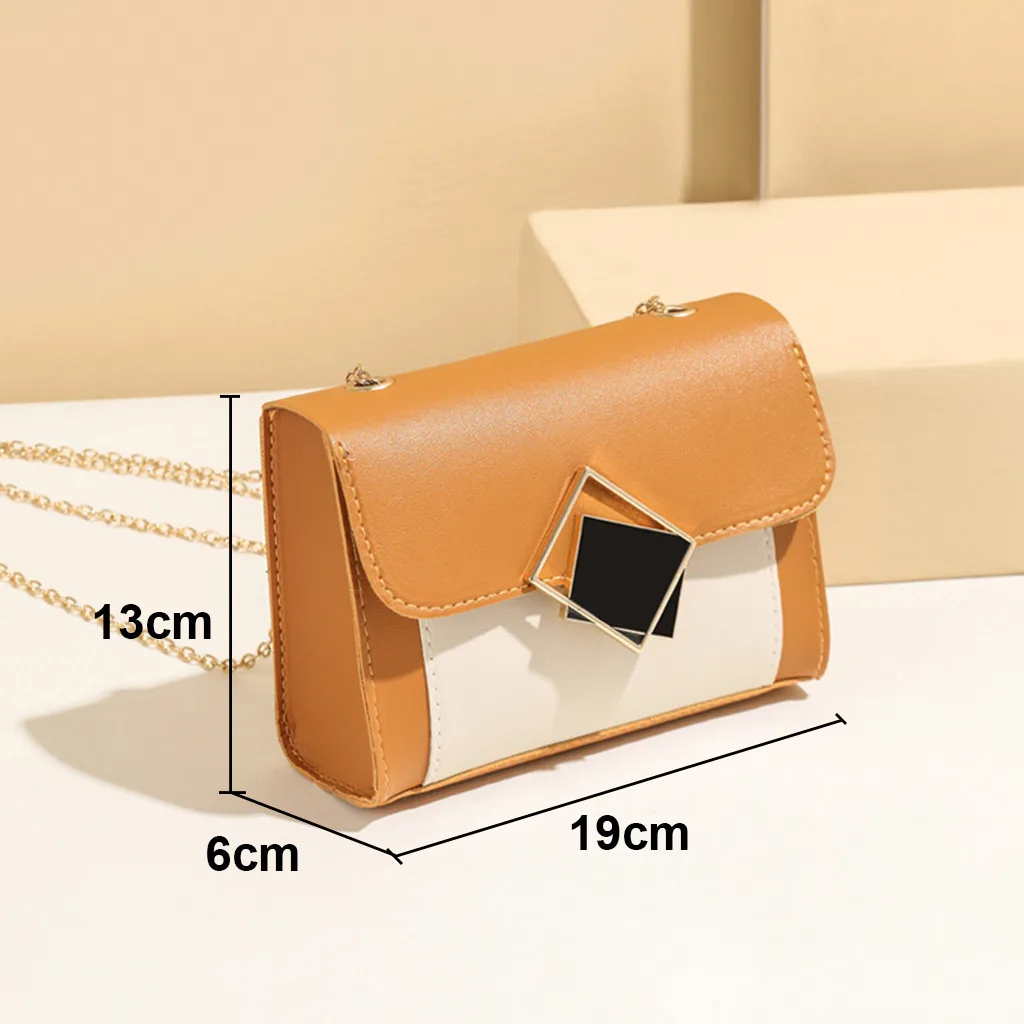 

Fashion PU Leather Hasp Shoulder Bags Women's Bag Metal Chain Strap Crossbody BagS Casual Handbag Brief Flap bolsos para mujer