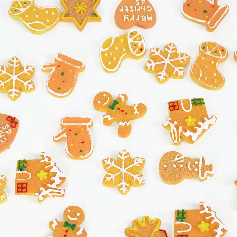 

5pcs New Resin Cute Christmas Series Flatback Cabochon Scrapbooking Baby Hair Bow Ornament Center Embellishments DIY Accessories