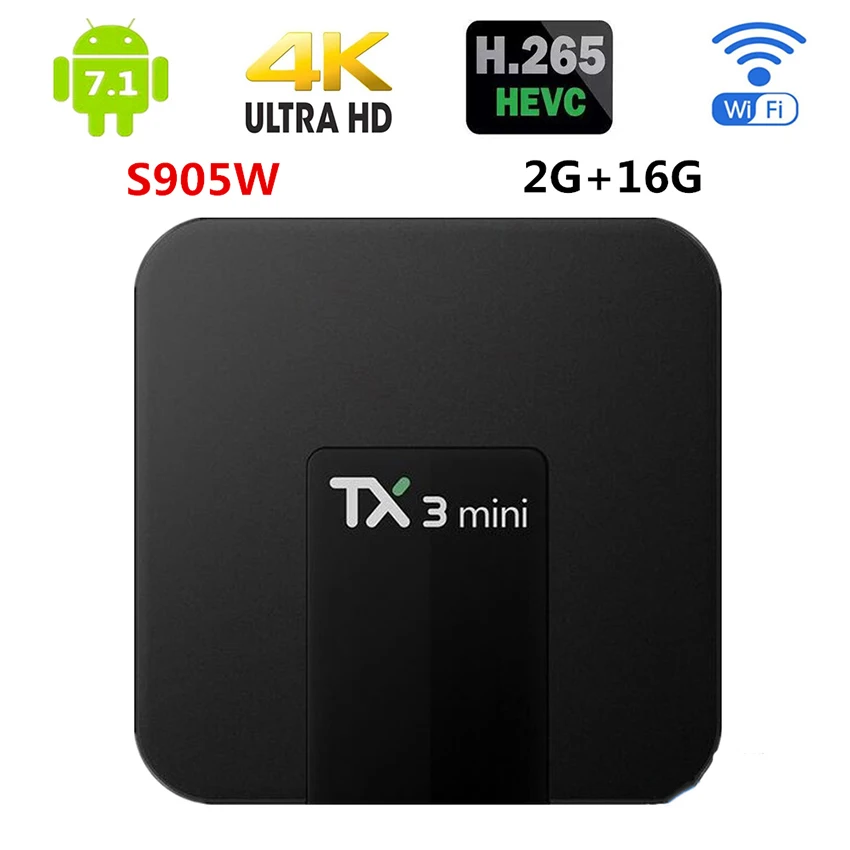 ТВ-приставка Android TV Box S905W 4K 7 1 2 Гб ОЗУ 16 ПЗУ четырехъядерный процессор поддержка 3D