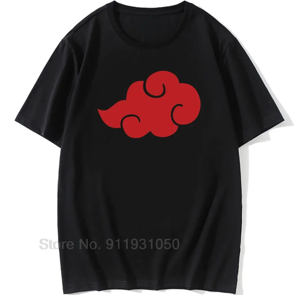 

Cotton Novelty Hipster Akatsuki White Line Nice Men T-Shirt O Neck Tee Fashion Red Cloud Print Graphic Tshirt Funny Tops