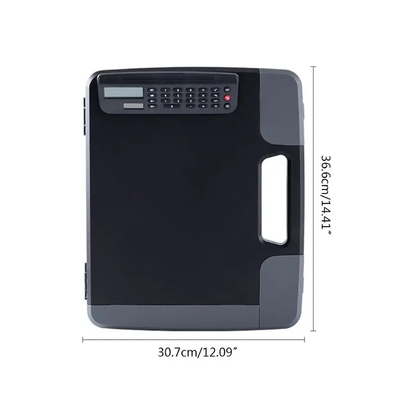 

Portable A4 Files Document Clipboard Storage Case Organizer with Calculator Multifunctional Holder Office Supplies