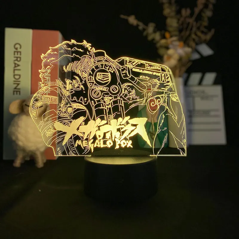 

База для управления смартфоном, японское аниме 3D ночсветильник, Delineascope Megalo Box, ночсветильник, акрилосветильник, детская проекционная лампа