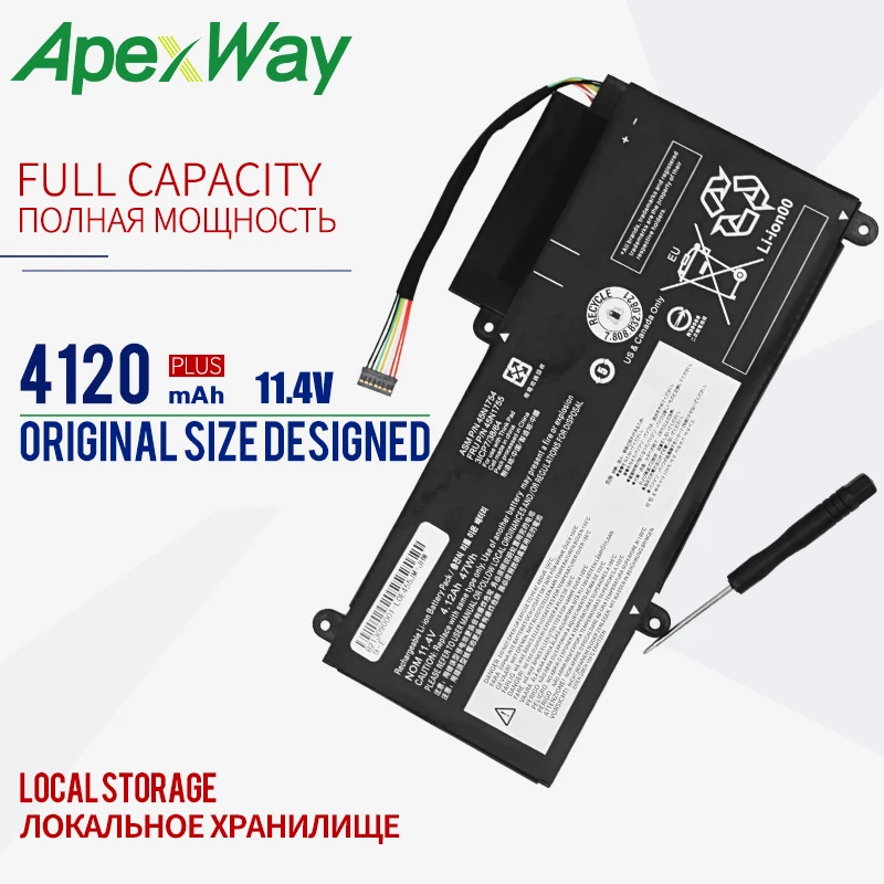 ApexWay 47WH 45N1754 45N1755 Батарея для lenovo E450 E450C E455 E460 E460C 45N1756 45N1757 ноутбук Батарея 11,4 V 47Wh