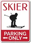 Новый металлический жестяной знак для катания на лыжах, знак для катания на лыжах, подарок для катания на лыжах, подарок в виде снежного кролика, винтажное украшение 8x12 дюймов
