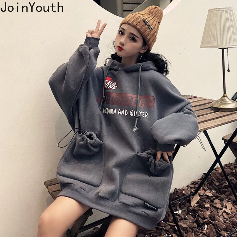 Joinyouth Толстовка корейский Harajuku толстовки Осень Зима теплые свитшоты свободные