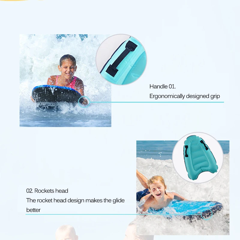 

Nflatable Surfboard Buoy Kickboard For Pool Beach Safe Sea Inflatable Surfing Board Water Toys Pool Floating Mat Safety Aid Kits