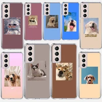 cute cat dog animal silicone case for samsung galaxy s21 ultra s20 fe s20 plus s10e s10 s8 s9 plus s7 phone cover coque