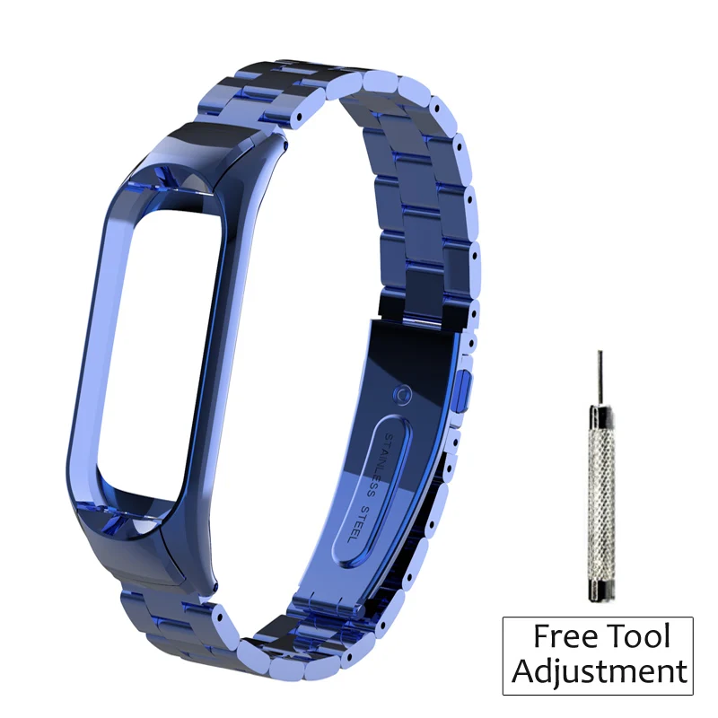 style 2 blue Браслет Amazfeel для mi band 4 металлический ремешок mi band 4 ремешок на запястье из нержавеющей стали ремешок для mi band 3 mi band 3 ремень - Цвет: style 2 blue