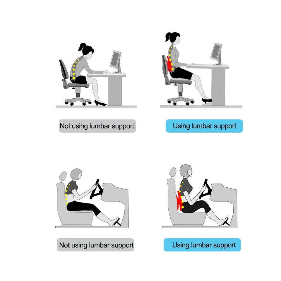 Дышащая опора для поясницы Summber автомобильного сиденья офисное и домашнее кресло