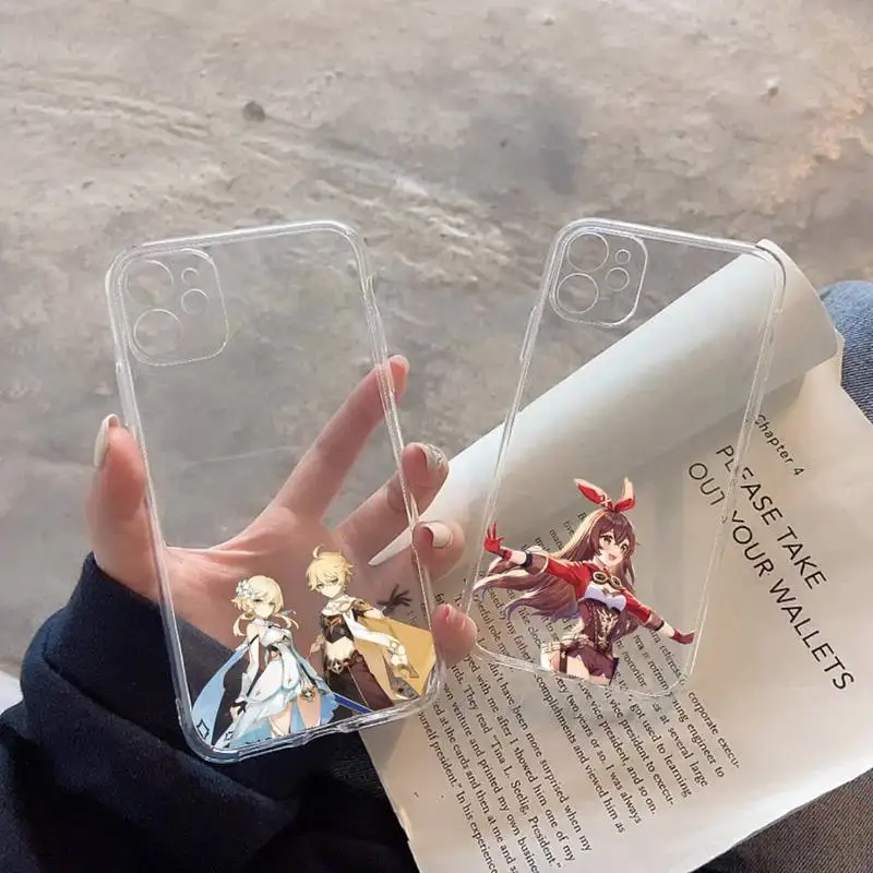 

Cute Genshin Impact Phone Case for iphone 13 8 7 6 6S Plus X 5S SE 2020 XR 11 12 pro XS MAX