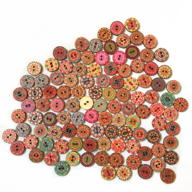 

Пуговицы круглые с 2 отверстиями, 100, деревянные пуговицы в виде цветка шт., винтажные, для шитья, пуговицы для пришивания