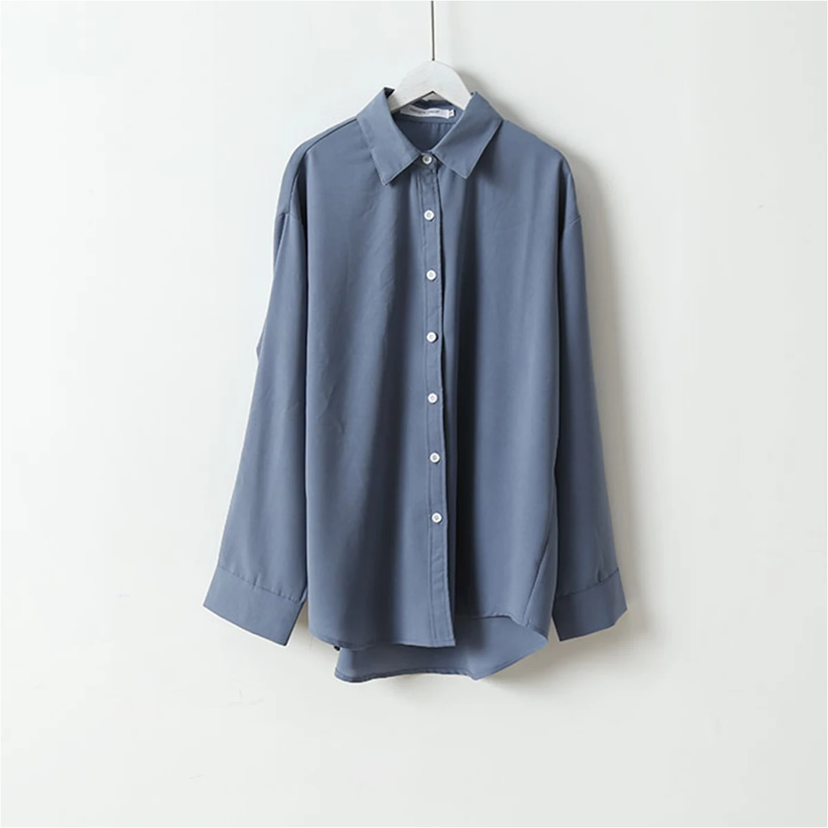 Модная блузка 2021 из атласа с длинным рукавом винтажная Женская шелковая V