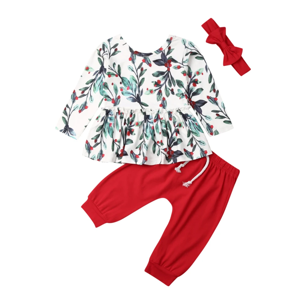 Одежда для маленьких девочек коллекция 2019 года Рождественская новорожденных