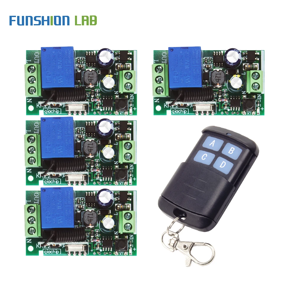 

FUNSHION Transmitter 433.92Mhz universal Wireless Remote Control Switch AC 110V 220V 1CH Relay Receiver For Lamp Garage Door