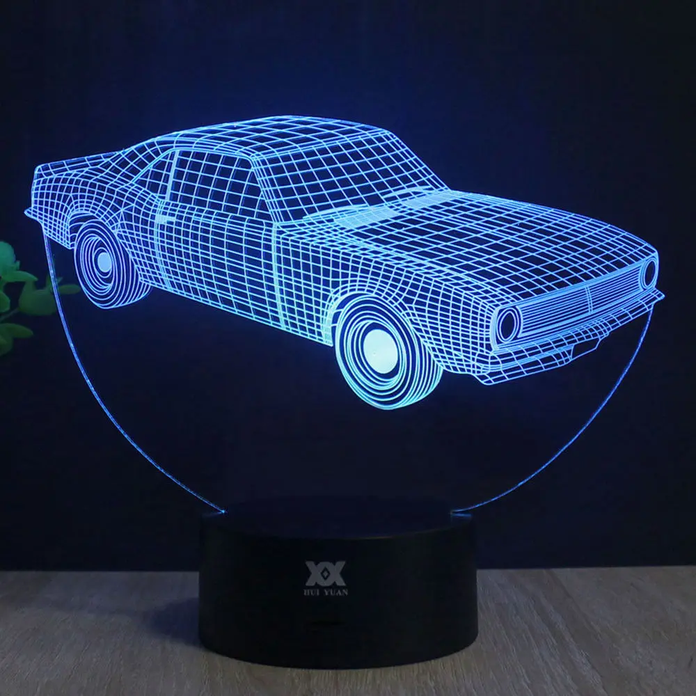 style 4 7 цветов DC 5V 3D светодиодный ночной Светильник для кросса USB дети мальчик Цвет Фул атмосферная лампа сенсорный Управление подарок на год - Испускаемый цвет: style 4