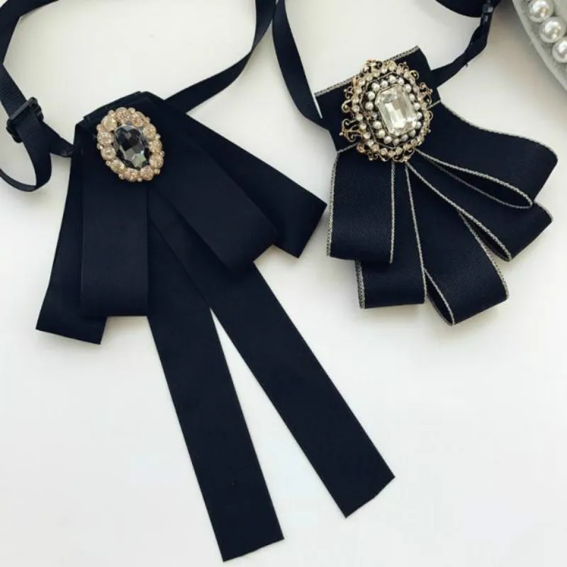 Высокое качество винтажный воротник Стразы галстук бабочка брошь в британском