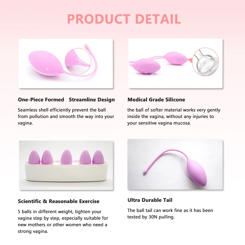 5 шт./компл. Премиум Кегель Шары Набор для упражнений Женский медицинский