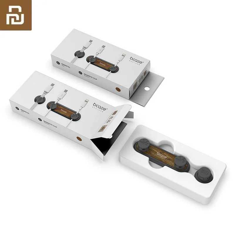 Горячий держатель кабеля с магнитным зажимом Youpin Mijia Bcase TUP2 совместимый с практической основой с текстурой дерева для Xiaomi On.