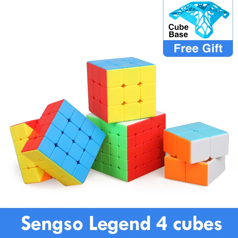 

Speed Cube Bundle Shengshou Sengso Legend 4 cubes 2x2 3x3x3 4x4 5x5 Stickerless Magic Cube Set Educational Toys For Children