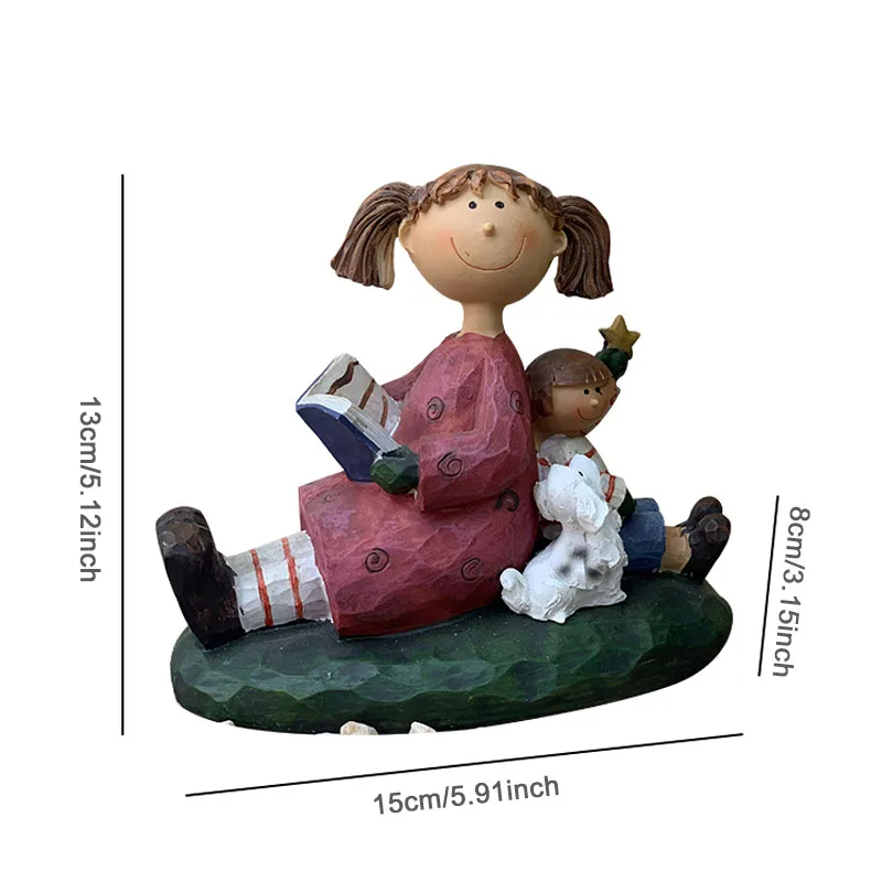 

Creative Resin Girl Sculpture Ornament Outdoor Villa Micro Landscape Statue Crafts Miniature Fairy Garden Decoration Accessories
