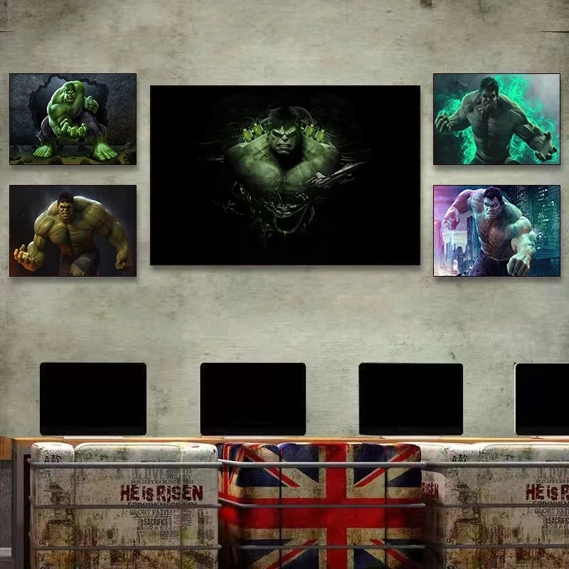 

Modern Home Decor Superhero Hulk Marvel Avengers Anime Canvas Painting Print Posters Wall Art Picture for Living Room Decoration
