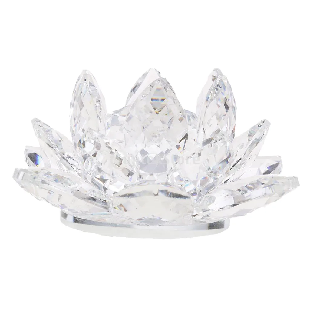 

Crystal Glass Lotus Flower Model Feng Shui Ornaments Wedding Decoration