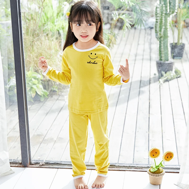 Простые детские Пижамы 2019 г. Осенняя одежда для сна мальчиков и девочек малышей