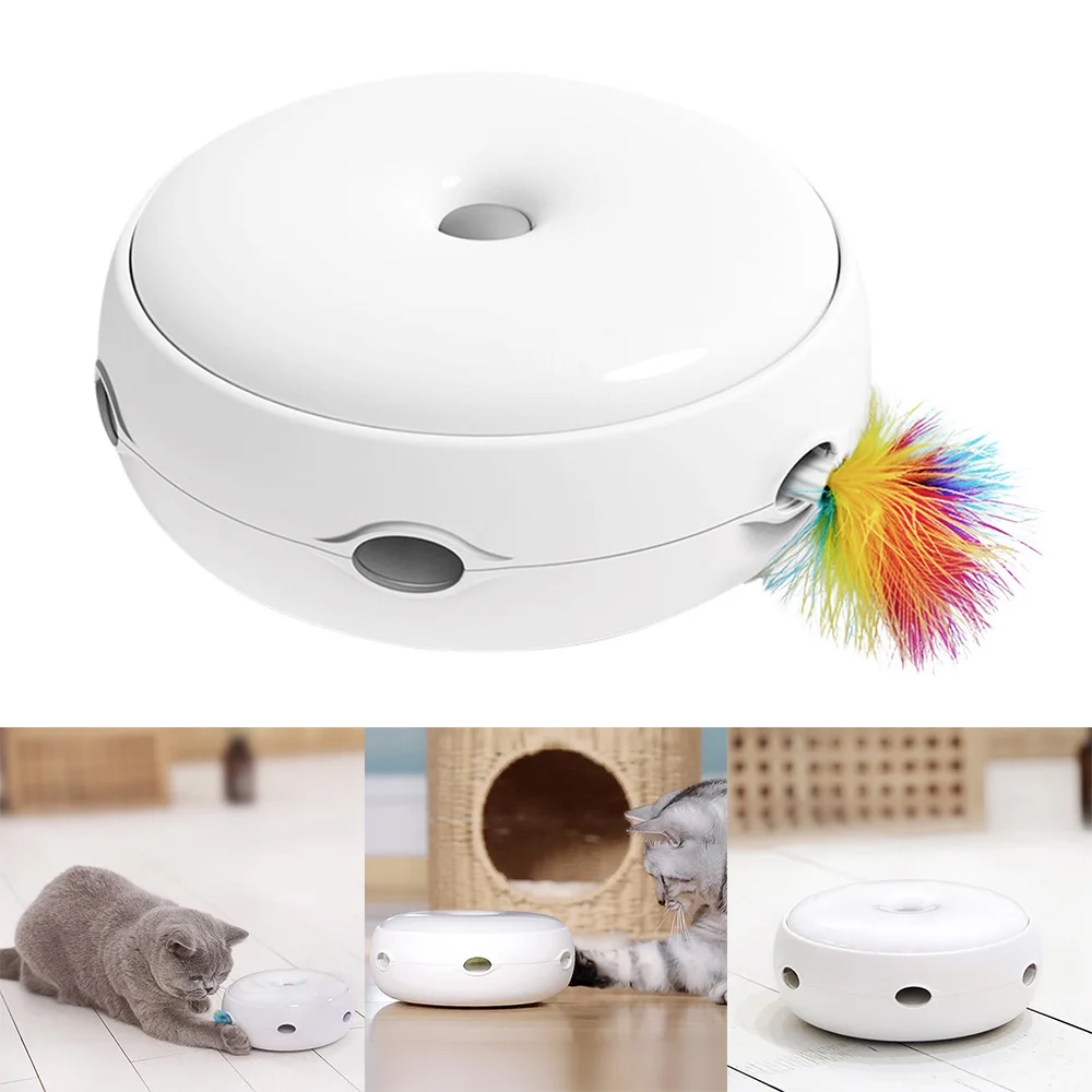 

Electric Cat Toy Smart Teasing Cat Stick Crazy Game Spinning Turntable Catching Mouse Donut Automatic anti-slip high quality