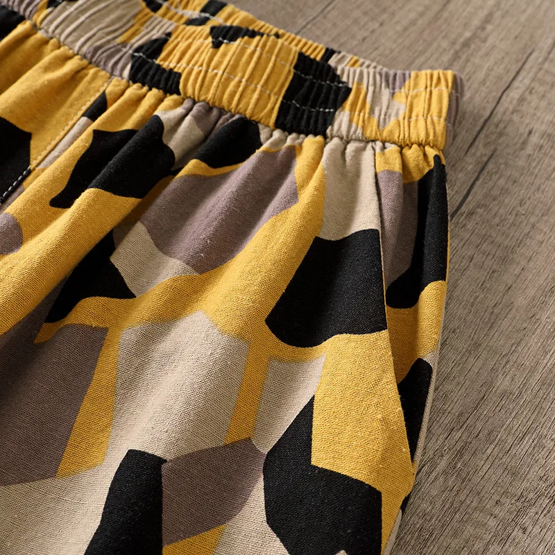 Льняные летние свободные штаны с принтом Харадзюку Готический стиль женские