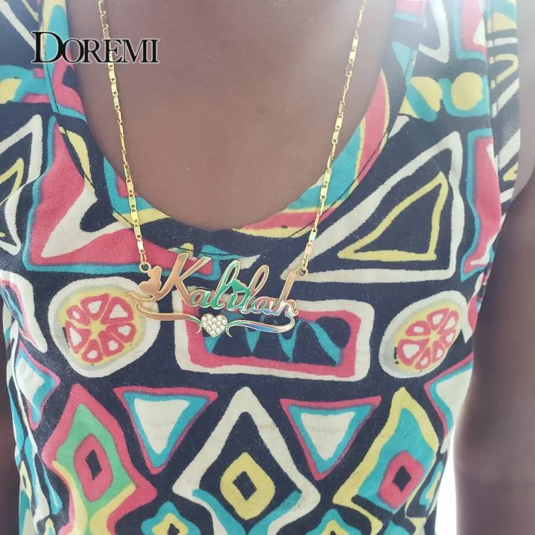 DOREMI пользовательское имя ожерелья Круглый Поднос кулон ожерелье с буквами