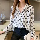 Рубашка женская осенняя, с отложным воротником и длинным рукавом, 2021