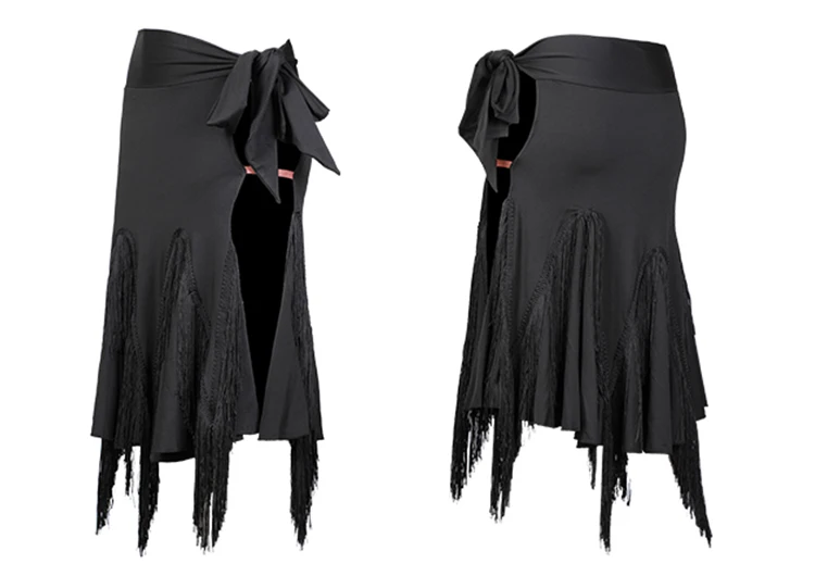 only skirt Юбка для латинских танцев пикантная бахрома платье для женщин сплит юбки с бахромой платье для латины бальных танцев платье для женщин Одежда для выступлений халат для танцев Femme латинская юбка DQS2952 - Цвет: only skirt