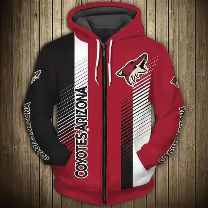 

2021 new NHL zipper shirt sweater ice jersey digital printing cardigan men's hooded zipper casual sportswear 1