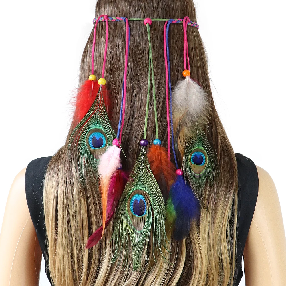 Женская повязка на голову с перьями регулируемая голову|Перо| |