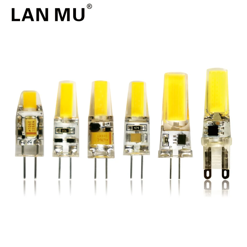 Светодиодный светильник с регулируемой яркостью G4 G9 AC DC 12V 220V 1W 2W 3W COB светодиодный