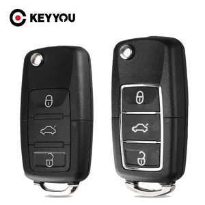 Складной автомобильный ключ KEYYOU с 3 кнопками и дистанционным управлением, чехол-брелок для Volkswagen Vw Jetta Golf Passat Beetle Polo Bora