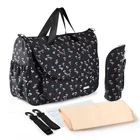 Черная сумка для подгузников, модная Водонепроницаемая многофункциональная сумка для детских подгузников, сумка-мессенджер для переодевания, сумка для ухода за ребенком