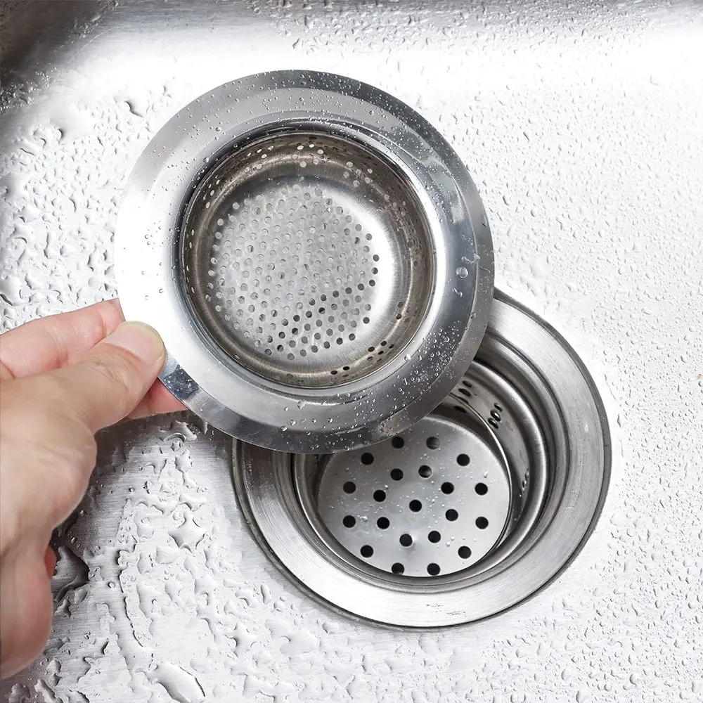 

Stainless Steel Kitchen Sink Strainer Drain Hole Filter Trap Kitchen Sink Filter Bathroom Floor Drain Cleaner Waste Screen Net