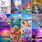 Алмазная 5D живопись сделай сам, пейзаж, морские пляжные цветы, круглая Алмазная вышивка, мозаика, искусство, украшение для дома, подарки