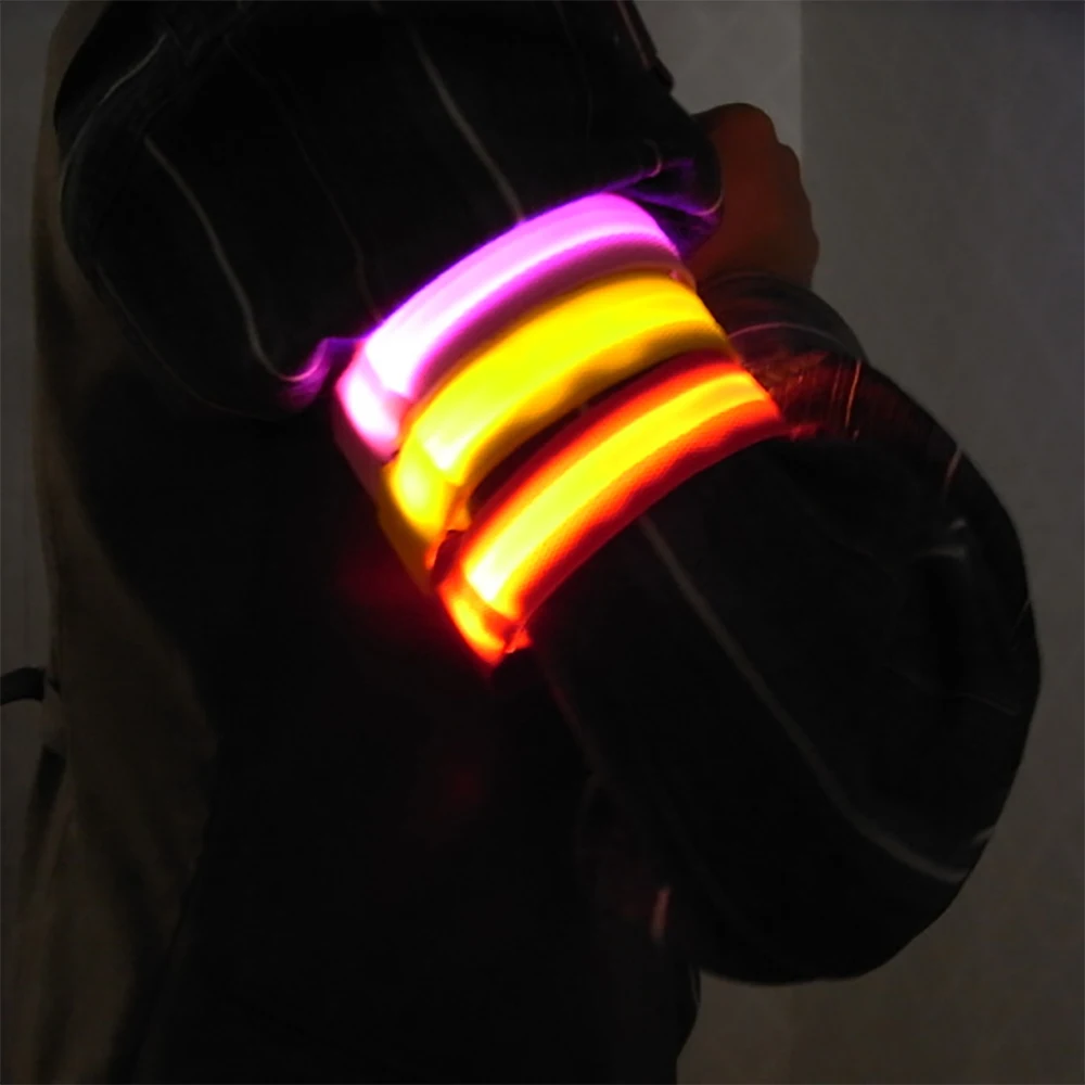 

1Pcs Sports Wristband Luminous Wrist Brace With Button Battery Wrist Wristbands For Fitness Bar Skating Rinks Dance Performances